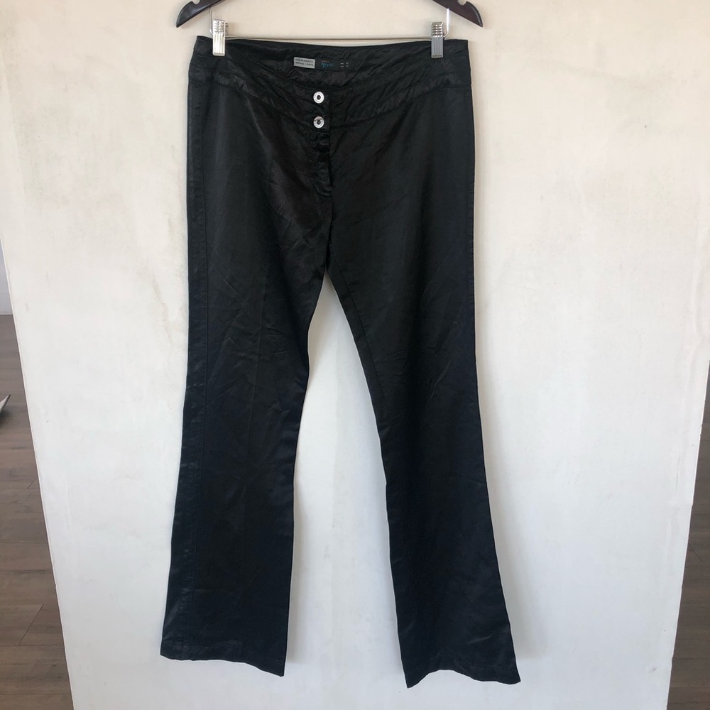 BERSHKA • vintage black satin flare pants
